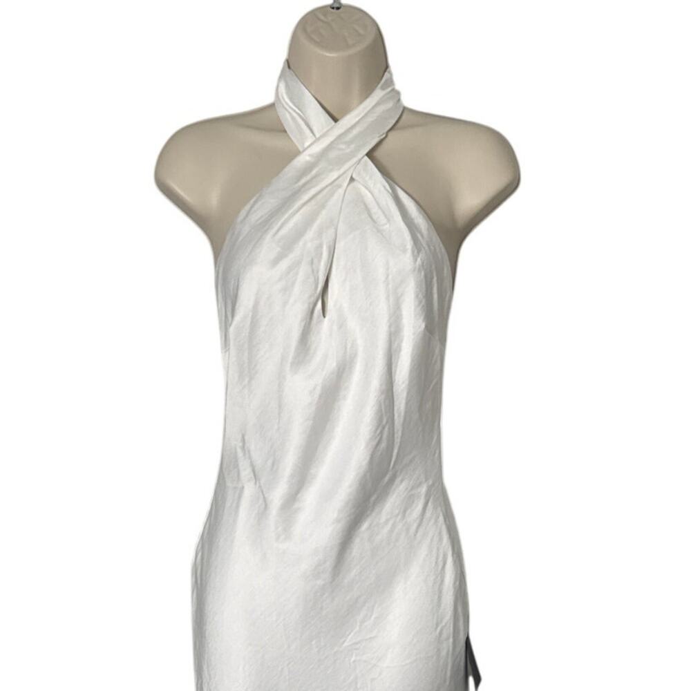 NWT Lulus Beyond Classy White Satin Halter Midi Dress Size XS - Picture 10 of 11